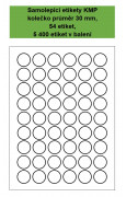 Samolepící etikety pro laserové a inkoustové tiskárny kolečko průměr 30 mm